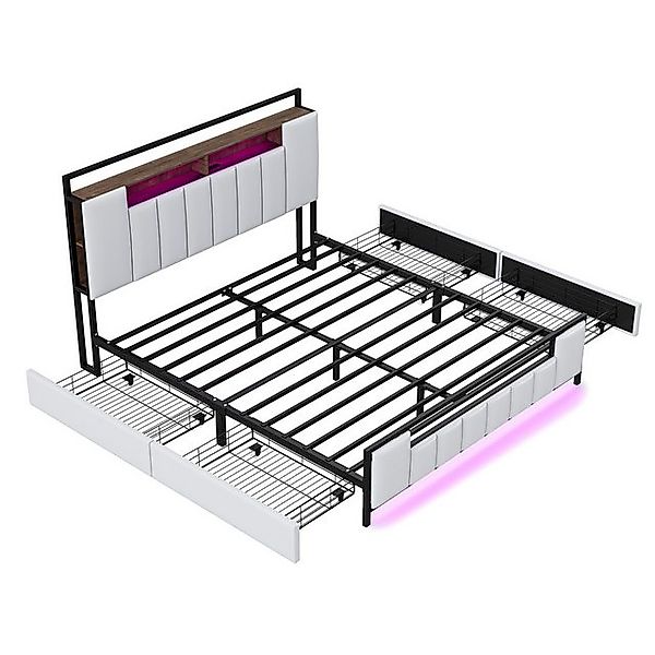 Odikalo Jugendbett Polsterbett, Multifunktionsbett mit USB, mit Schubladen günstig online kaufen