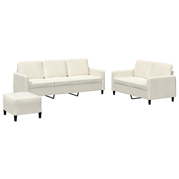 vidaXL 3-Tlg Sofagarnitur Creme Samt 3202032 günstig online kaufen