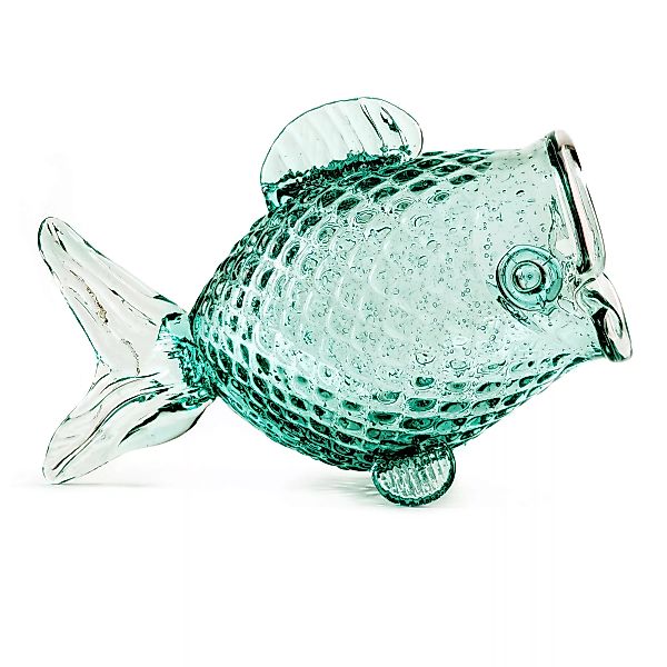 Topf Fish Fat glas grün / Recycling-Glas - Handgefertigt / L 38 x H 24 cm - günstig online kaufen