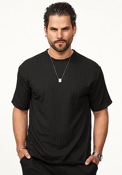 CARISMA T-Shirt im Strick-Stil Herren Kurzarm Shirt mit Rundhals-Ausschnitt günstig online kaufen