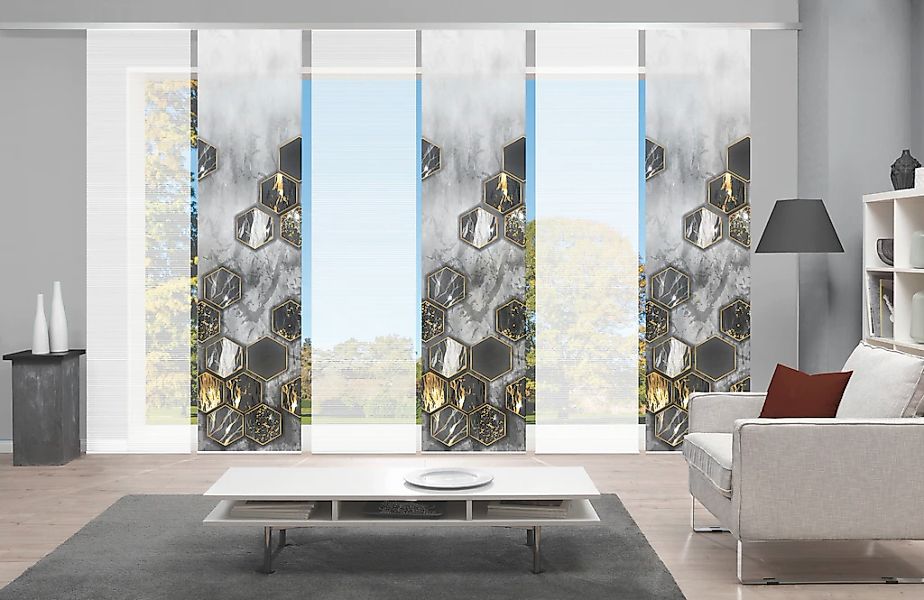 Vision S Schiebegardine "LAYON 6er SET" Paneelwagen 6 Stk. tlg. Schiebevorh günstig online kaufen