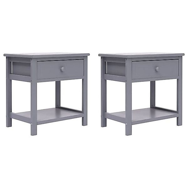 furnicato Beistellschrank Nachttische 2 Stk. Grau 40x29x42 cm Paulownia Hol günstig online kaufen