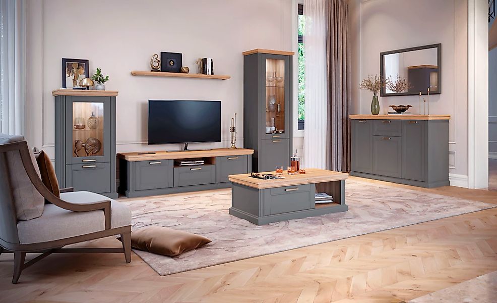 OTTO home Vitrine "Tara" (H/B/T): 200/66/48cm, lackiert mit wasserbasiertem günstig online kaufen