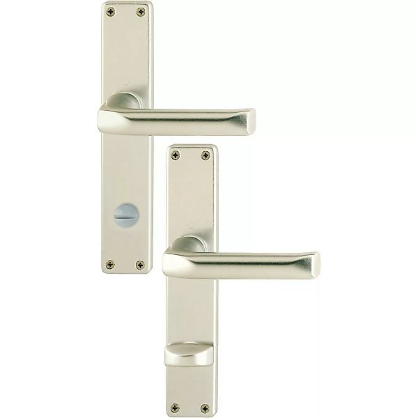 Hoppe Bad- und WC-Langschild-Garnitur London 37 mm - 42 mm Alu Neusilber günstig online kaufen