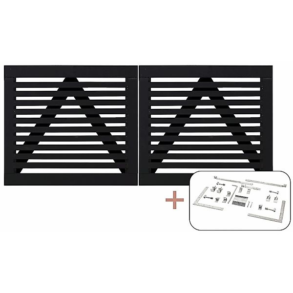 Doppeltor Tokyo Nadelholz Schwarz 200 cm x 90 cm günstig online kaufen