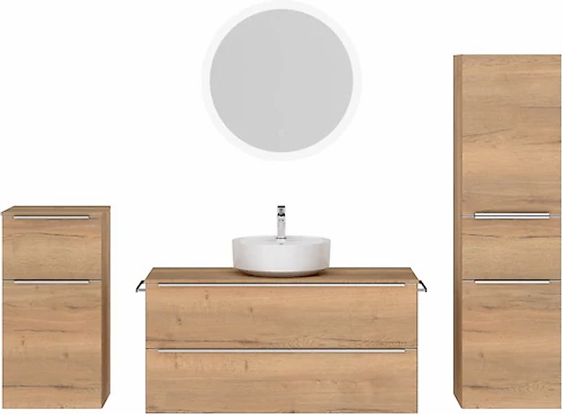 nobilia® Badmöbel-Set »Alvene« vormontiert, mit Soft-Close, 4 Stk. tlg. günstig online kaufen