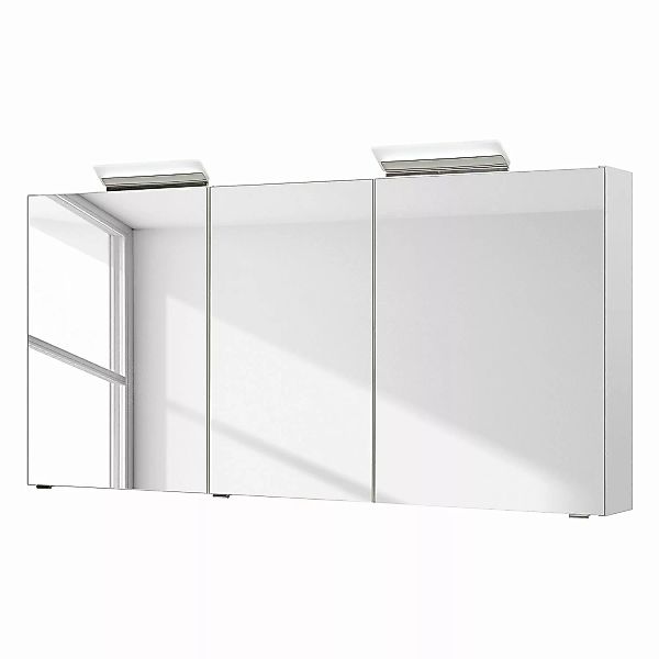 home24 Pelipal Spiegelschrank Oria IV Spanplatte Weiß 147x70x16 cm (BxHxT) günstig online kaufen