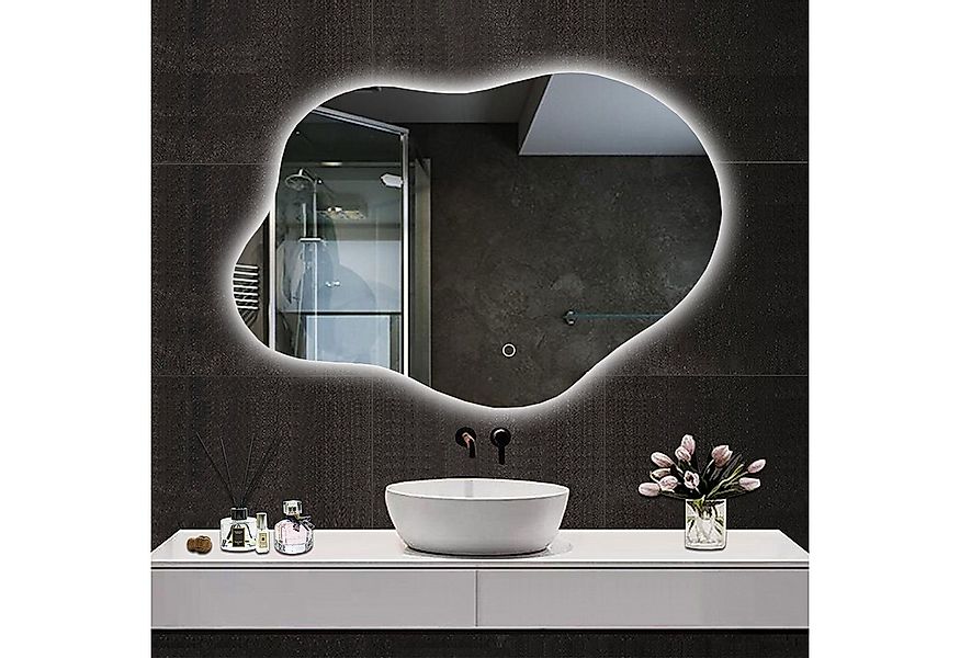 duschspa Badspiegel Spiegel mit Beleuchtung wandspiegel Asymmetrisch Dekosp günstig online kaufen
