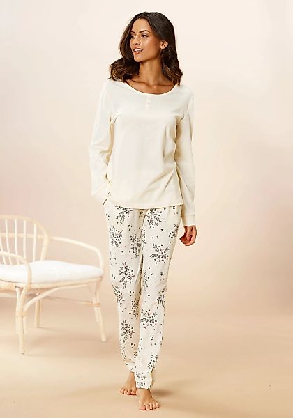 Vivance Dreams Pyjama, (2 tlg.), mit Hortensien Muster günstig online kaufen