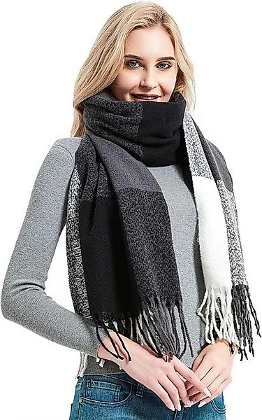 Bextsrack Modeschal Karierter Damen Schal mit Fransen, im Oversize Look,für günstig online kaufen