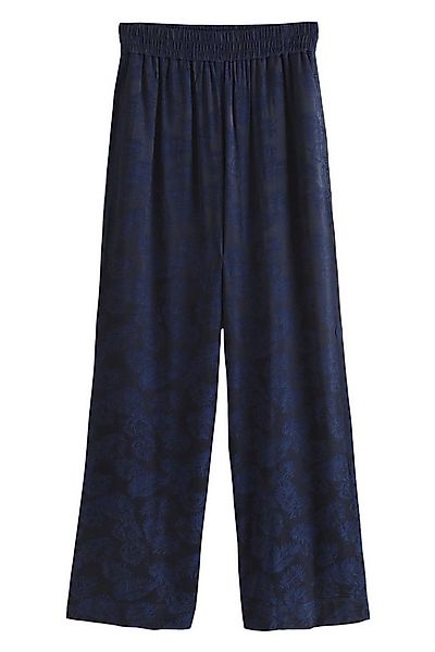 Next Schlupfhose Satin-Jacquardhose mit weitem Bein – Kurzgröße (1-tlg) günstig online kaufen