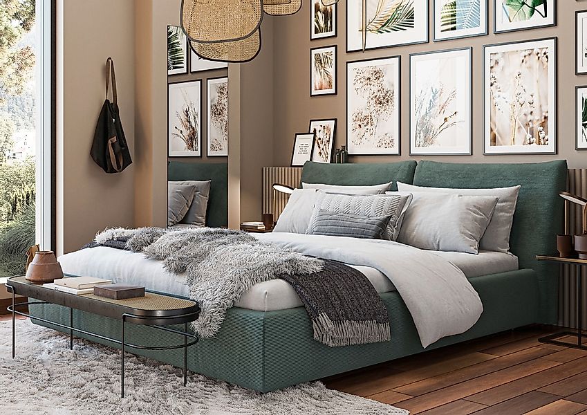 Home affaire Polsterbett "Priora in 4 Breiten bis 200cm" auch in NaturLEDER günstig online kaufen