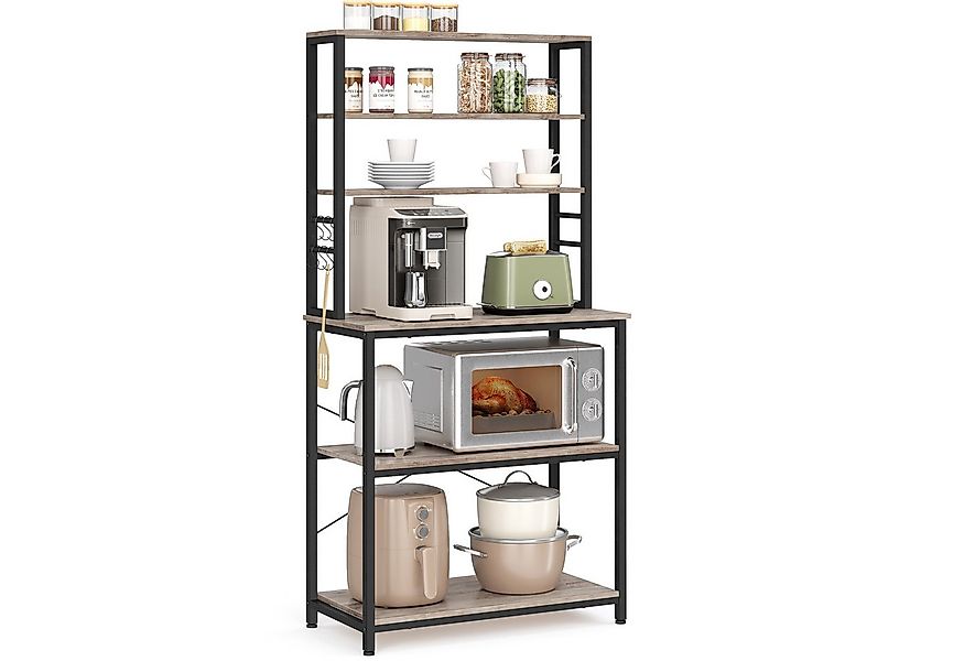 VASAGLE Standregal, Küchenregal mit 6 Haken, 40 x 80 x 167 cm(TxBxH) günstig online kaufen