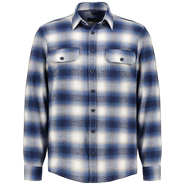 CASA MODA Kariertes Freizeithemd aus Baumwollflanell Farbe blau Größe: XXL günstig online kaufen