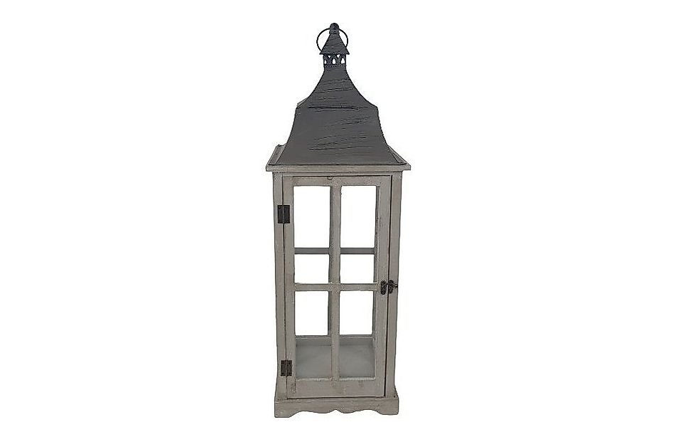Figurendiscounter Kerzenlaterne Deko Laterne Holz 58 x 18,5 cm grau günstig online kaufen