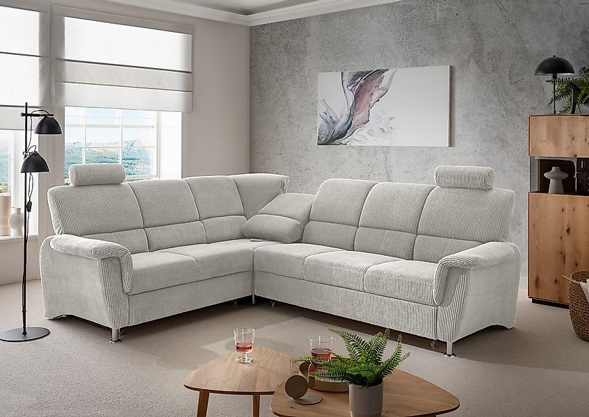 Home affaire Ecksofa Pisa L-Form, mit Schlaffunktion, Stauraum, 2x höhenver günstig online kaufen