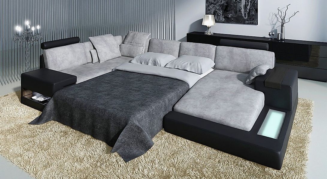 BULLHOFF Schlafsofa Schlafsofa XXL Wohnlandschaft Bettcouch Sofa U-Form Sch günstig online kaufen