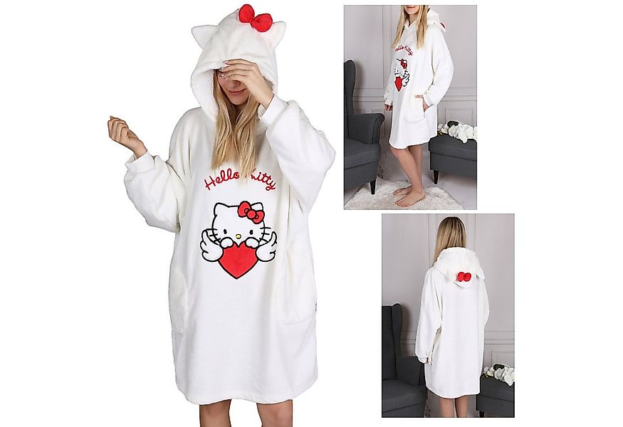 Sarcia.eu Damenbademantel Hello Kitty Weiß, Damen Kapuzen Sweatshirt/Mantel günstig online kaufen