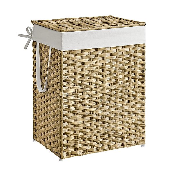 Songmics Wäschesammler Eliott mit Deckel 90 l Natur günstig online kaufen