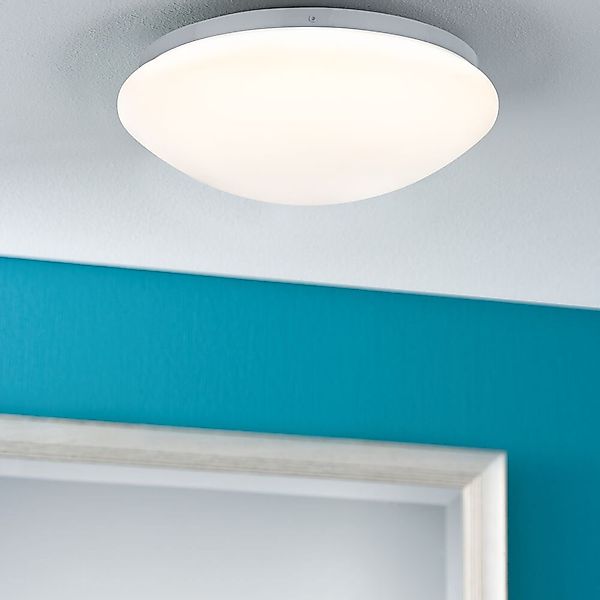 Sensor Deckenleuchte Leonis aus Kunststoff in weiß, Ø 270 mm, IP44 günstig online kaufen