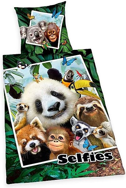 Herding Kinderbettwäsche Herding Bettwäsche Selfie Jungle 135 x 200cm Baumw günstig online kaufen