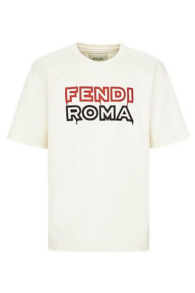 FENDI Print-Shirt FENDI Logo Print T-Shirt aus Baumwolle Weiß Herren günstig online kaufen