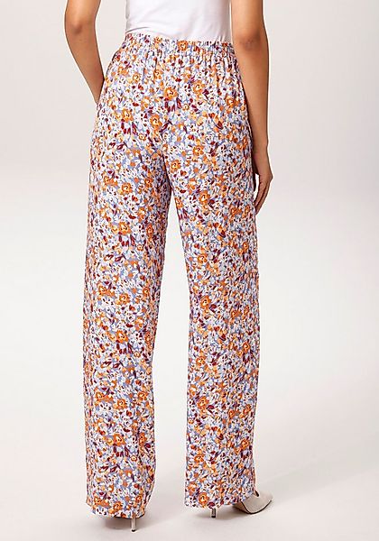 Aniston CASUAL Schlupfhose mit farbharmonischen, grafischen Blumen bedruckt günstig online kaufen