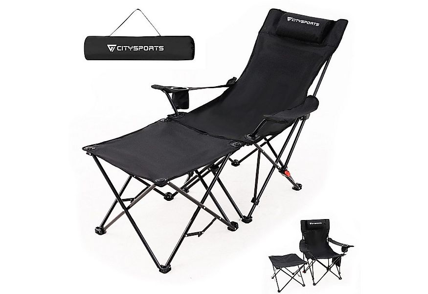 CITYSPORTS Campingstuhl Faltbar mit Fußablage, Abnehmbare Strandstuhl günstig online kaufen