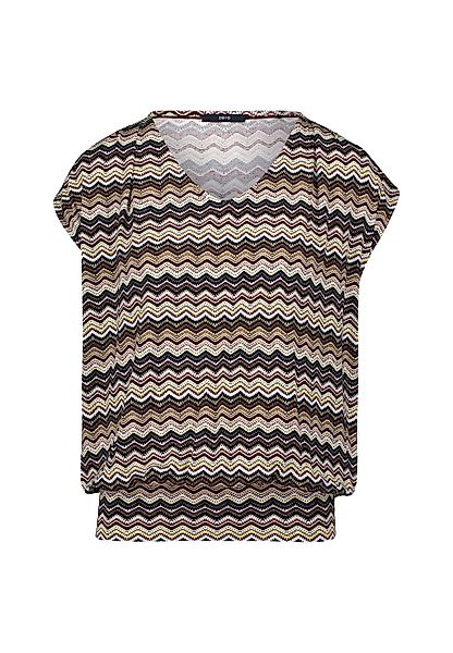 Zero Kurzarmshirt "zero Damen Shirt mit Zickzackmuster", (1 tlg.), Plain/oh günstig online kaufen