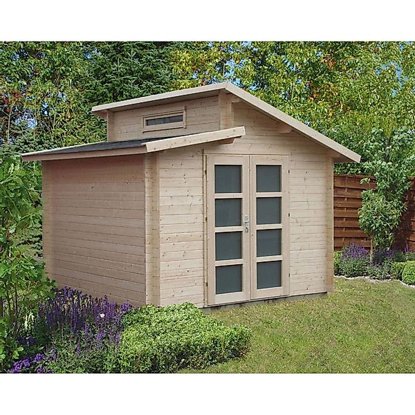 Alpholz Gartenhaus Aktiva Pultdach 360 cm x 360 cm Naturbelassen günstig online kaufen