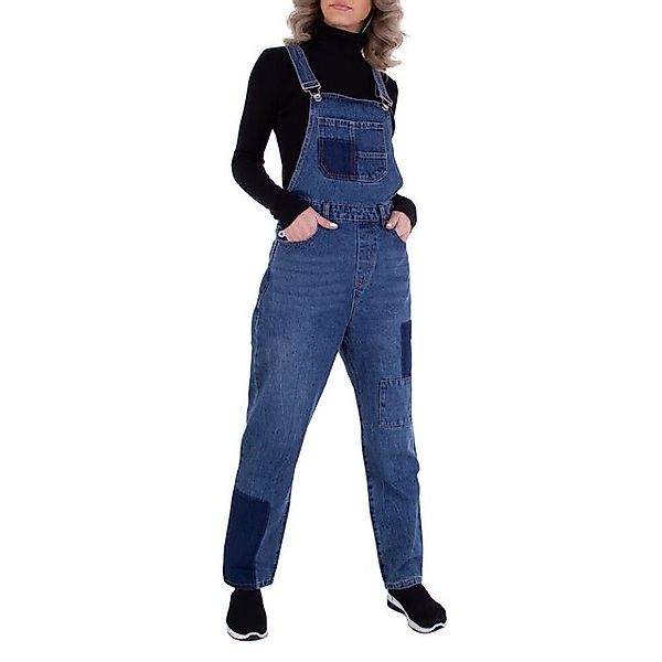 Ital-Design Latzjeans Damen Freizeit (79416108) Jeansstoff Stretch Latzhose günstig online kaufen