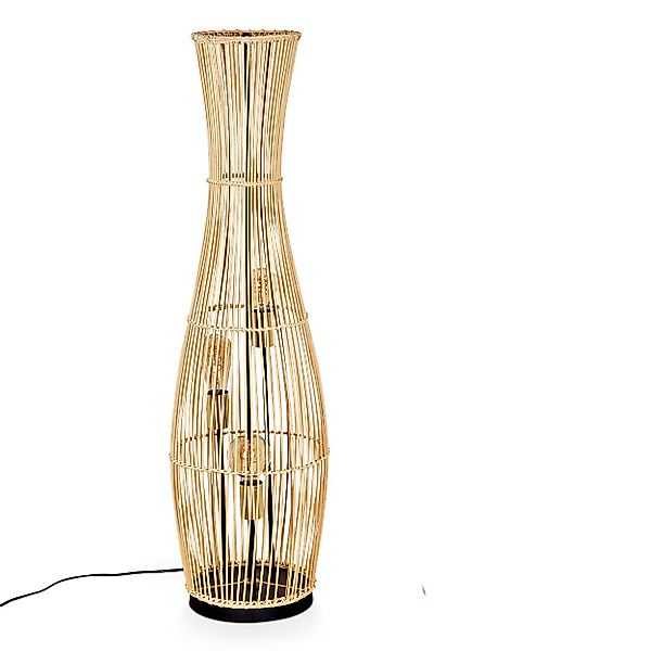 hofstein Stehlampe moderne Stehleuchte aus Metall/Bambus günstig online kaufen