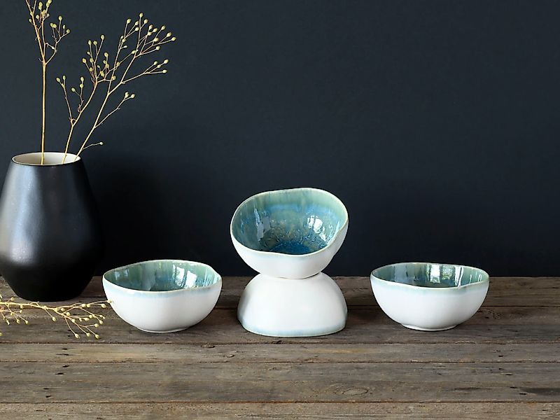 CreaTable Schüssel »Yuki«, 4 tlg., aus Steinzeug, Reaktiv-Digitaldruck, jed günstig online kaufen