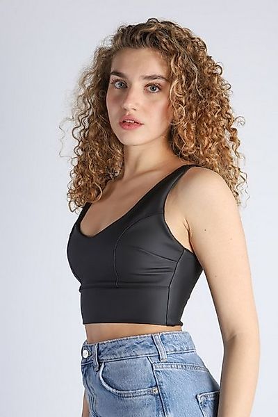 Kutaf Blusentop ÜstAskılı Deri Crop Top günstig online kaufen