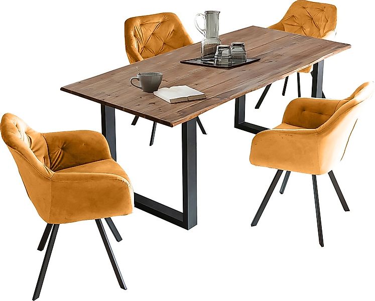 SalesFever Essgruppe, (Set, 5 tlg.), Stühle mit 360° Drehplatte unter der S günstig online kaufen