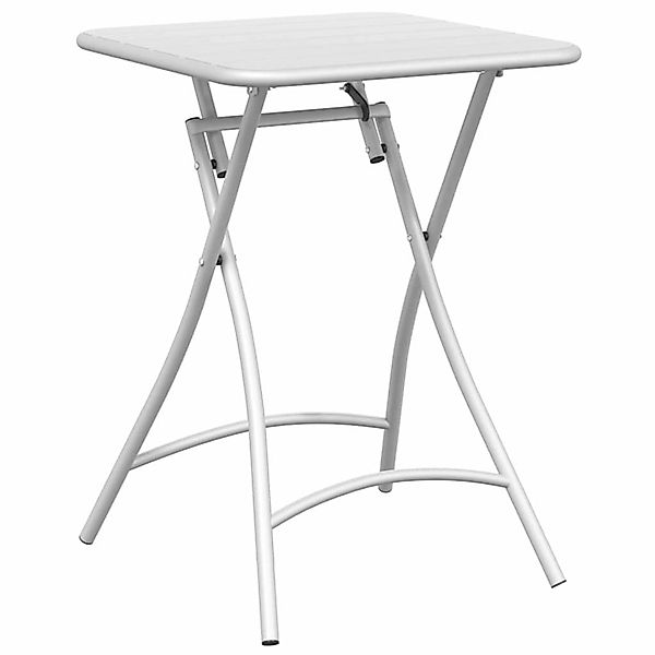 vidaXL Gartentisch Weiß 55 x 55 x 73 cm Pulverbeschichteter Stahl 42002944 günstig online kaufen