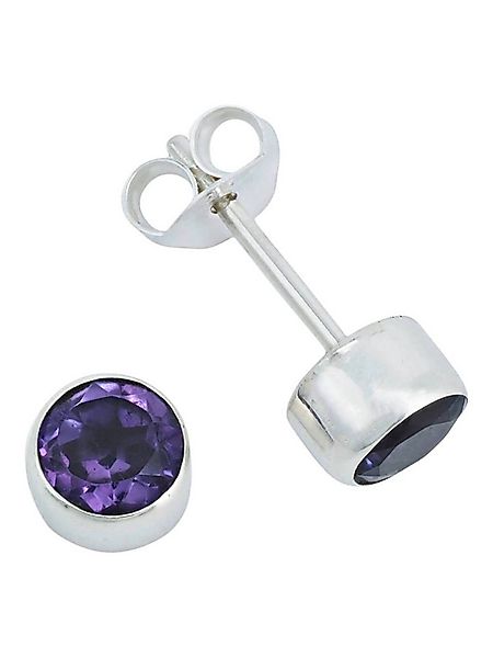 mantraroma Paar Ohrstecker SAMA rund klein aus 925 Silber mit Amethyst face günstig online kaufen