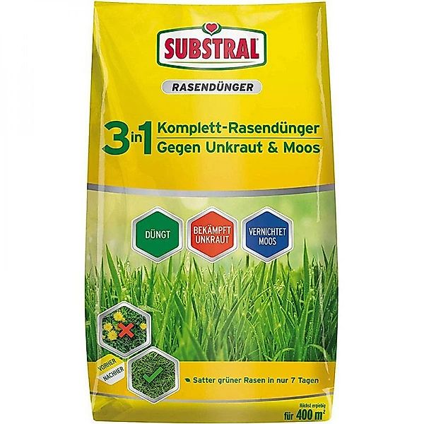 Substral Gartenbau-Substrat Substral Komplett-Rasendünger 3in1 14kg günstig online kaufen