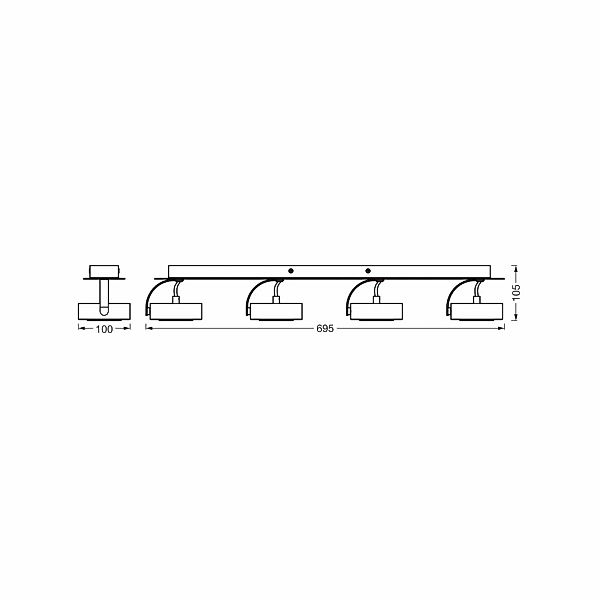OSRAM LED-Deckenstrahler VENUS schwarz 4-flg. Metall 3.000 K günstig online kaufen