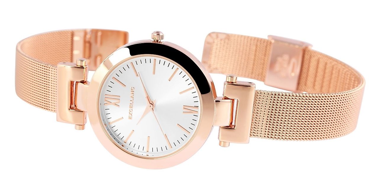 EXCELLANC Quarzuhr AK1682 Excellanc Damenuhr mit Meshband, Damenuhr Edelsta günstig online kaufen