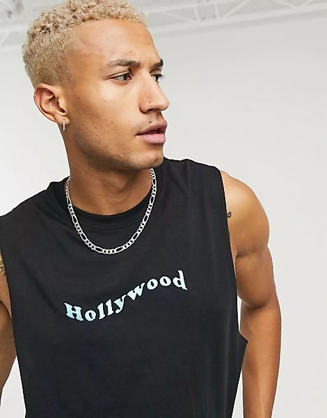 Urban Threads – Hollywood – Besticktes Trägershirt-Schwarz günstig online kaufen