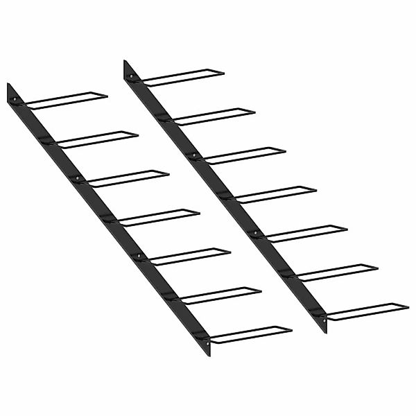 vidaXL Wand-Weinregale für 14 Flaschen 2 Stk. Schwarz Metall günstig online kaufen