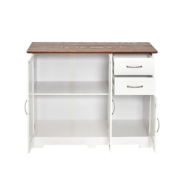 Costway Sideboard Weiß 100 x 40 cm Arbeitsplatte Türen Schubladen günstig online kaufen