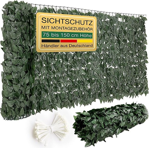 ELONEO Balkonsichtschutz Balkon & Zaun Sichtschutz ohne bohren, 100 cm hoch günstig online kaufen