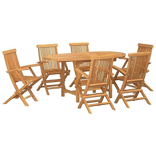vidaXL 7-tlg Garten-Essgruppe Massivholz Teak 3157131 günstig online kaufen