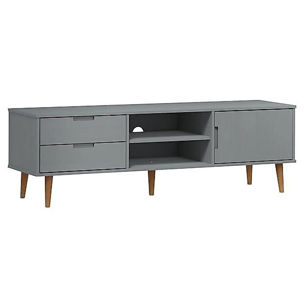 vidaXL TV-Schrank TV-Schrank Grau 158x40x49 cm Massivholz Kiefer TV-Lowboar günstig online kaufen