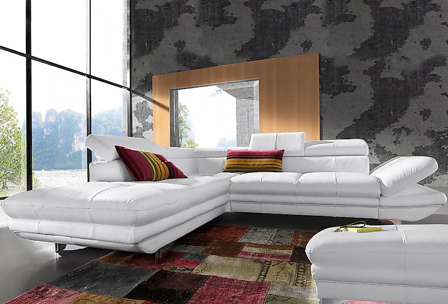 COTTA Polstergarnitur "Enterprise", (Set), Set: Ecksofa, Hocker, Kopfteilve günstig online kaufen