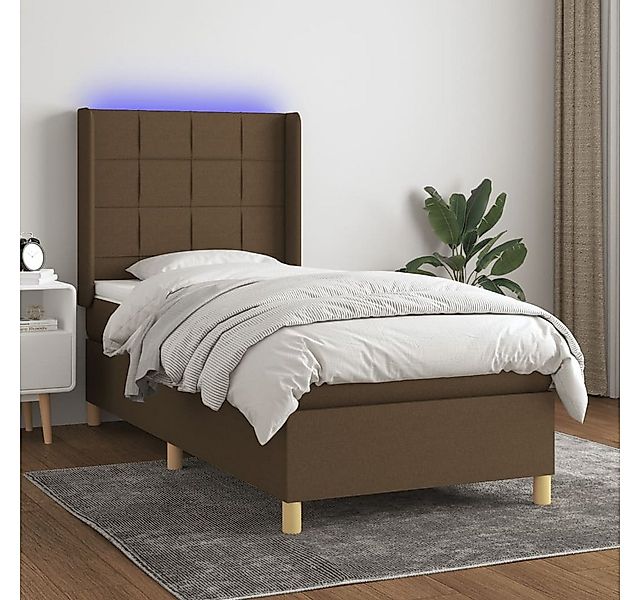 vidaXL Boxspringbett Boxspringbett mit Matratze LED Dunkelbraun 80x200 cm S günstig online kaufen