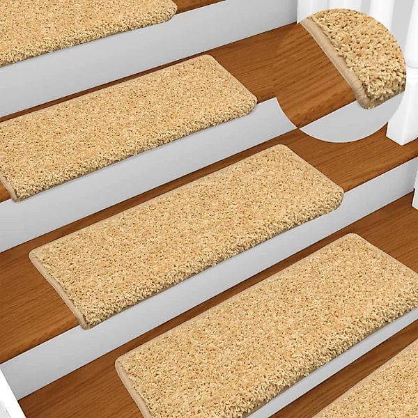 Teppich-treppenstufen 15 Stk. 65 X 25 Cm Beige günstig online kaufen