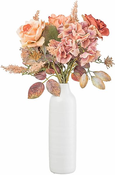 Creativ green Kunstblumenstrauß »Blumenstrauß in Packpapier mit Vase«, mit günstig online kaufen